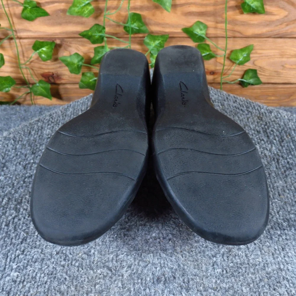 Clarks May Marigold Womens Loafer 6.5M Work Office Black Croc Patent Wedge Shoe